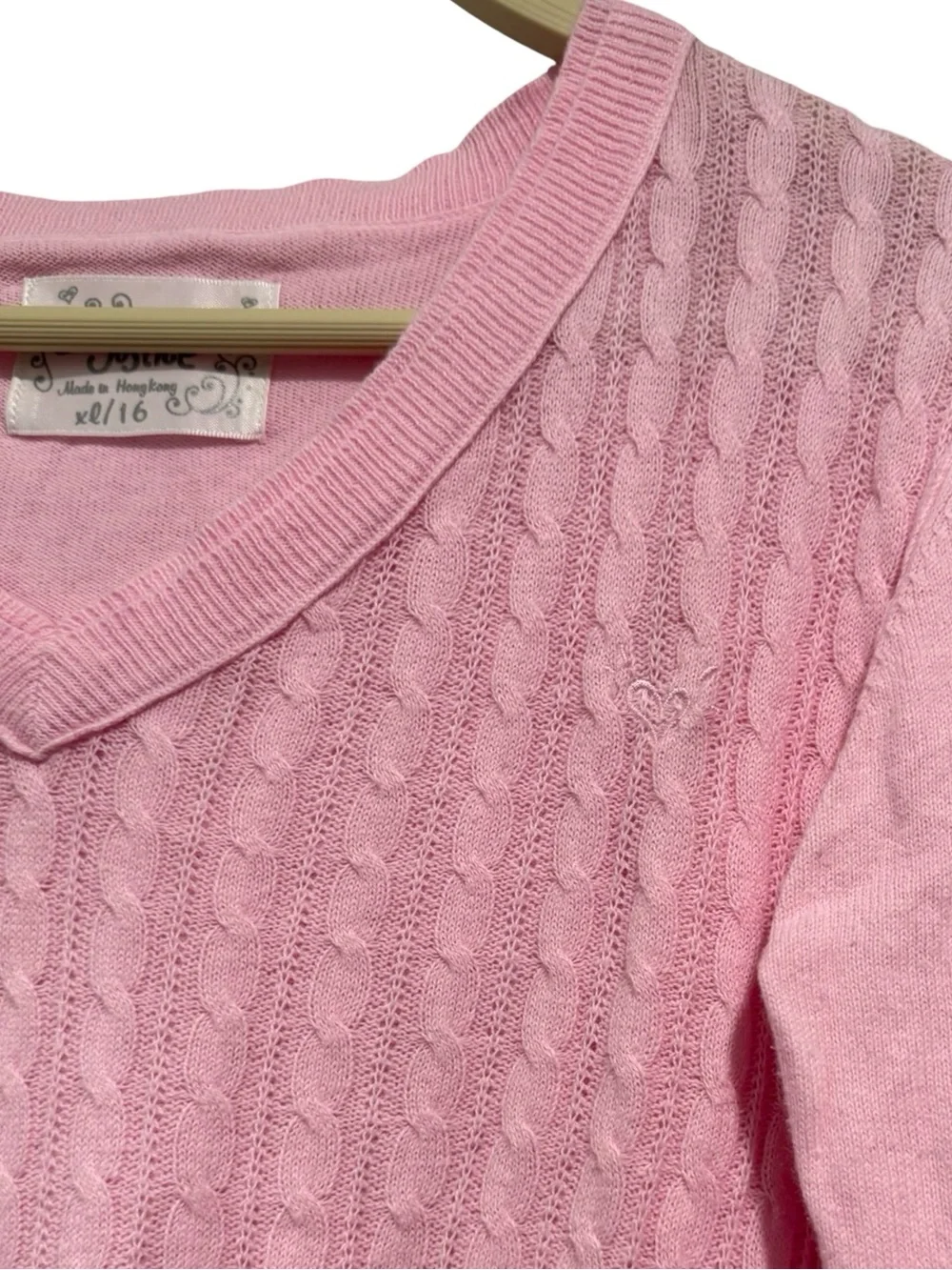 Girls Justice Cable Knit V-Neck Sweater